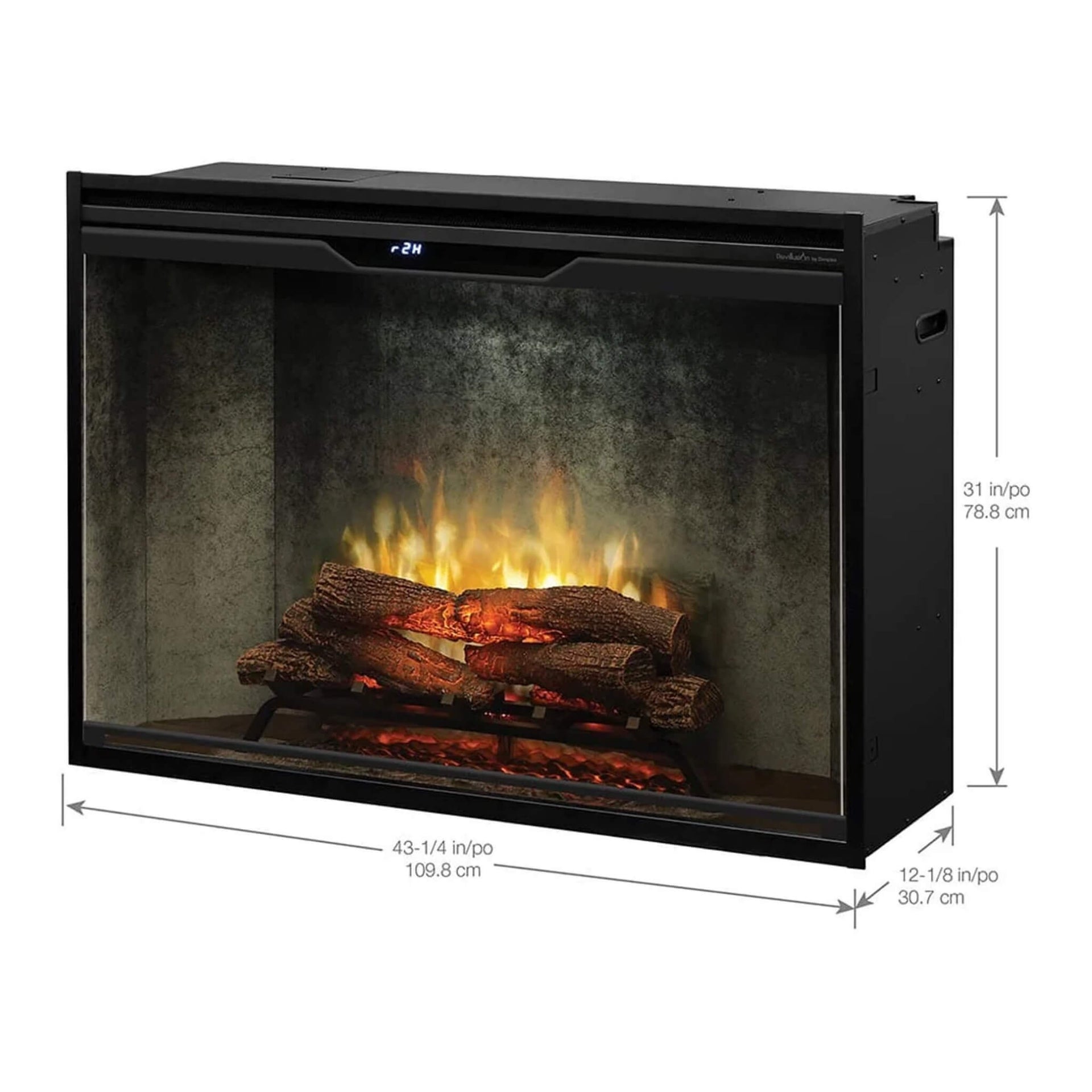 Dimplex Revillusion Built-In Electric Firebox W/ Weathered Concrete Line & Plug Kit [RBF30/42WC-FG] (SAK46891)