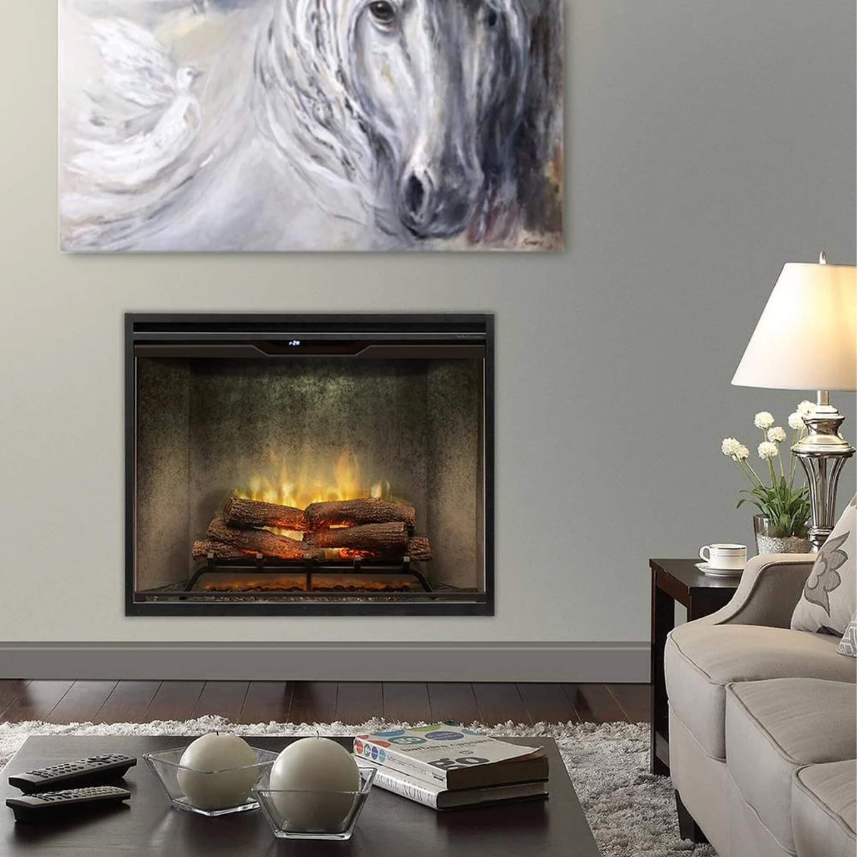 Dimplex Revillusion Built-In Electric Firebox W/ Weathered Concrete Line & Plug Kit [RBF30/42WC-FG] (SAK46891)