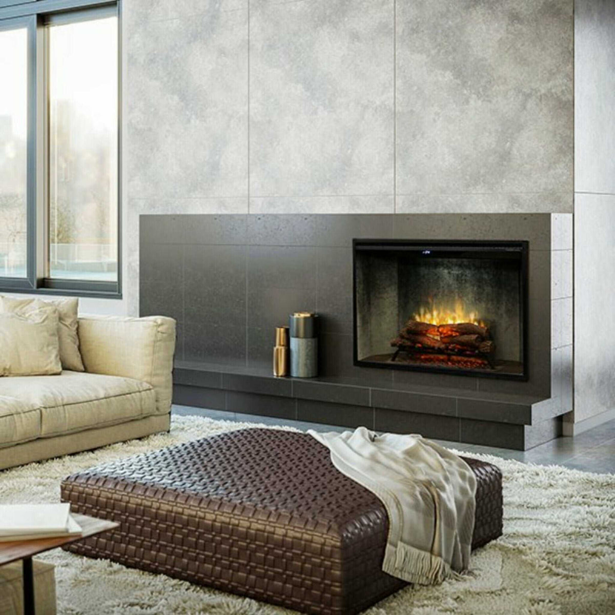 Dimplex Revillusion Built-In Electric Firebox W/ Weathered Concrete Line & Plug Kit [RBF30/42WC-FG] (SAK46891)