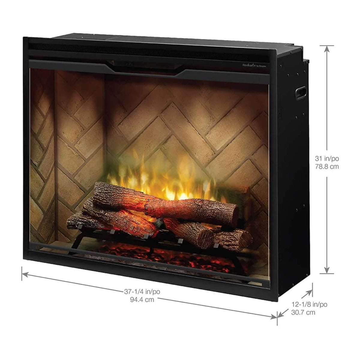Dimplex Revillusion Herringbone Brick Built-In Electric Firebox With Front Glass [RBF30/36/42] (SAK12893)
