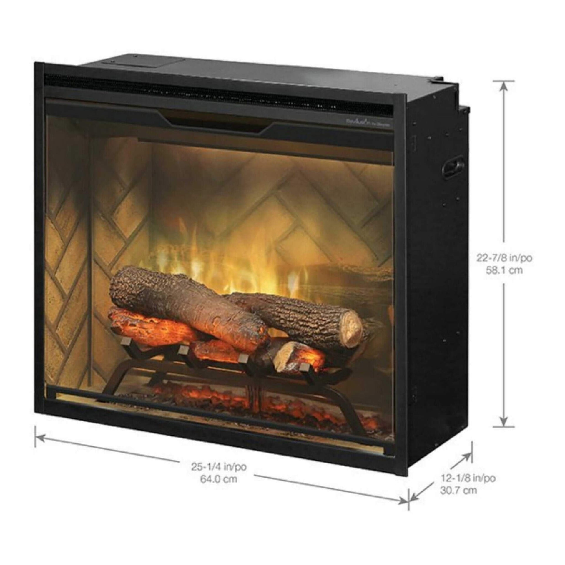 Dimplex Revillusion Herringbone Brick Built-In Electric Firebox With Front Glass [RBF30/36/42] (SAK12893)