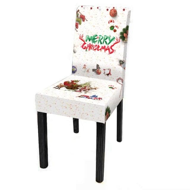 Dining Room Chair Protector Slipcovers Popular New Holiday Universal Size Christmas Printing Chair Cover Stretch Washable Detachable Seat Covers For Hotel Banquet Home Christmas Party