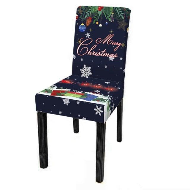 Dining Room Chair Protector Slipcovers Popular New Holiday Universal Size Christmas Printing Chair Cover Stretch Washable Detachable Seat Covers For Hotel Banquet Home Christmas Party