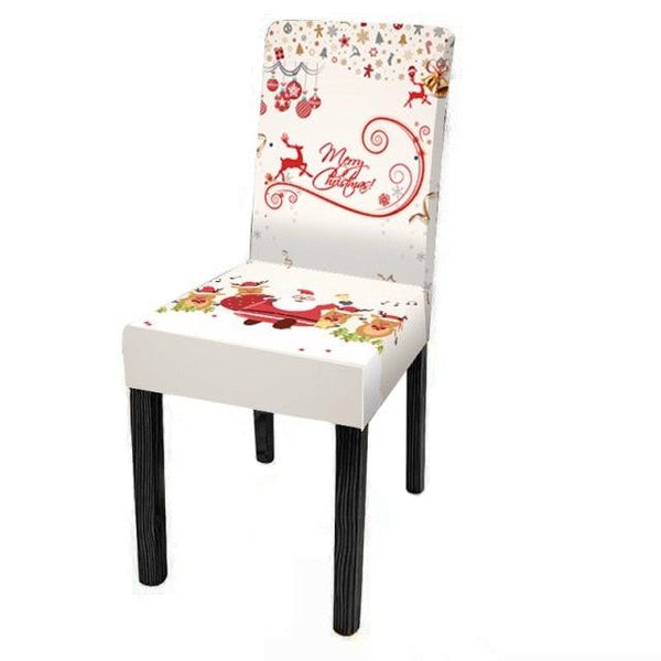 Dining Room Chair Protector Slipcovers Popular New Holiday Universal Size Christmas Printing Chair Cover Stretch Washable Detachable Seat Covers For Hotel Banquet Home Christmas Party
