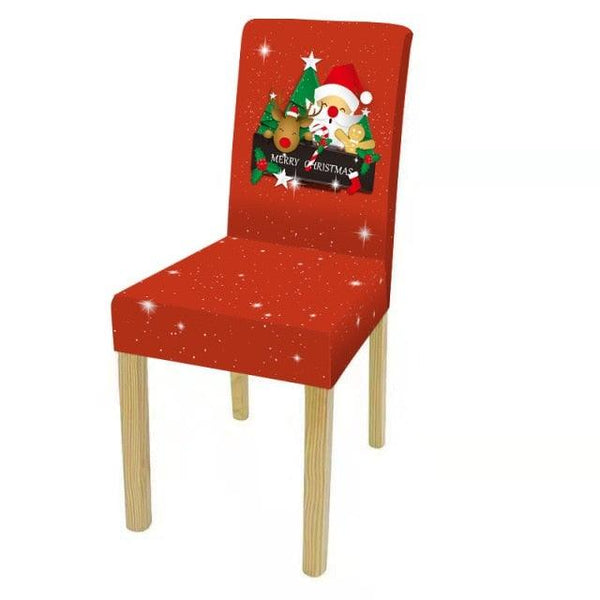 Dining Room Chair Protector Slipcovers Popular New Holiday Universal Size Christmas Printing Chair Cover Stretch Washable Detachable Seat Covers For Hotel Banquet Home Christmas Party