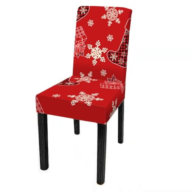 Dining Room Chair Protector Slipcovers Popular New Holiday Universal Size Christmas Printing Chair Cover Stretch Washable Detachable Seat Covers For Hotel Banquet Home Christmas Party