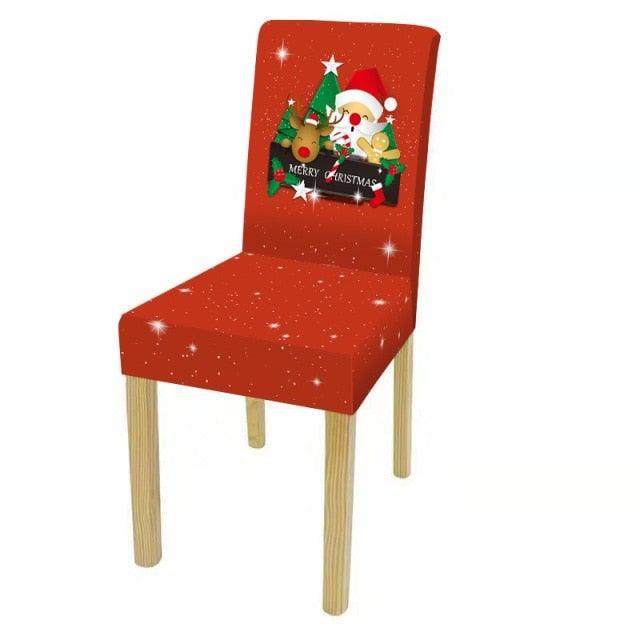 Dining Room Chair Protector Slipcovers Popular New Holiday Universal Size Christmas Printing Chair Cover Stretch Washable Detachable Seat Covers For Hotel Banquet Home Christmas Party