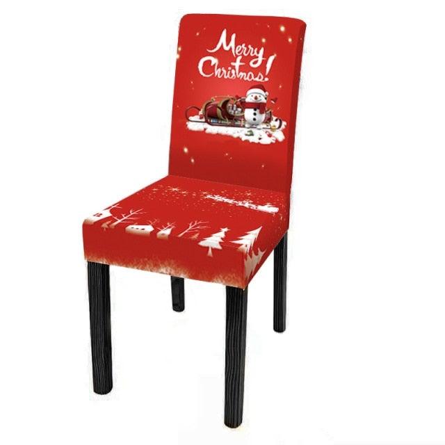 Dining Room Chair Protector Slipcovers Popular New Holiday Universal Size Christmas Printing Chair Cover Stretch Washable Detachable Seat Covers For Hotel Banquet Home Christmas Party