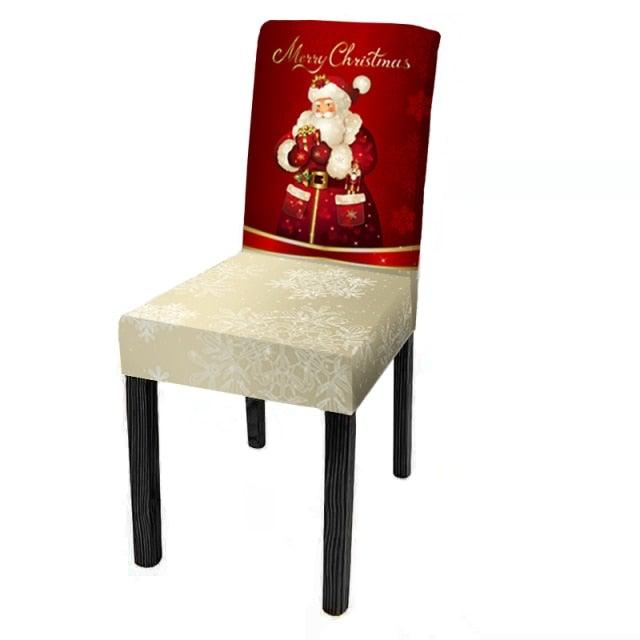 Dining Room Chair Protector Slipcovers Popular New Holiday Universal Size Christmas Printing Chair Cover Stretch Washable Detachable Seat Covers For Hotel Banquet Home Christmas Party