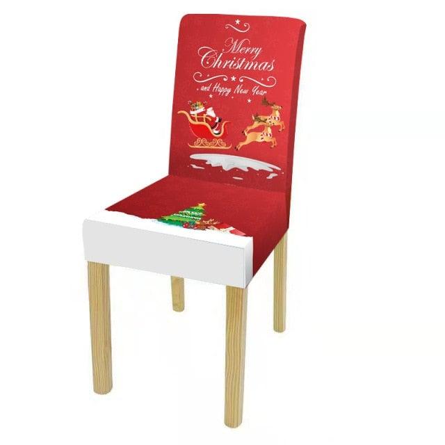 Dining Room Chair Protector Slipcovers Popular New Holiday Universal Size Christmas Printing Chair Cover Stretch Washable Detachable Seat Covers For Hotel Banquet Home Christmas Party