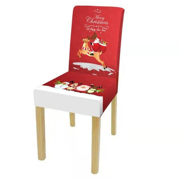 Dining Room Chair Protector Slipcovers Popular New Holiday Universal Size Christmas Printing Chair Cover Stretch Washable Detachable Seat Covers For Hotel Banquet Home Christmas Party