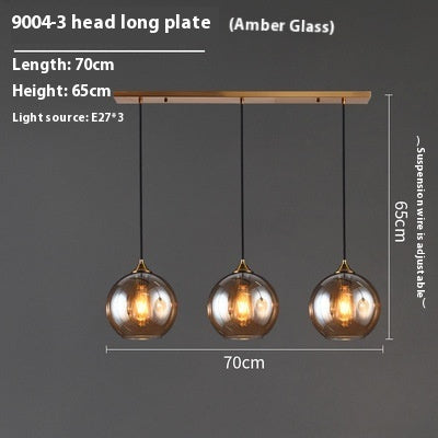 Amber Glass Bedside Chandelier
