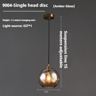 Amber Glass Bedside Chandelier