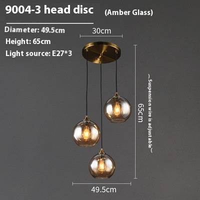 Amber Glass Bedside Chandelier