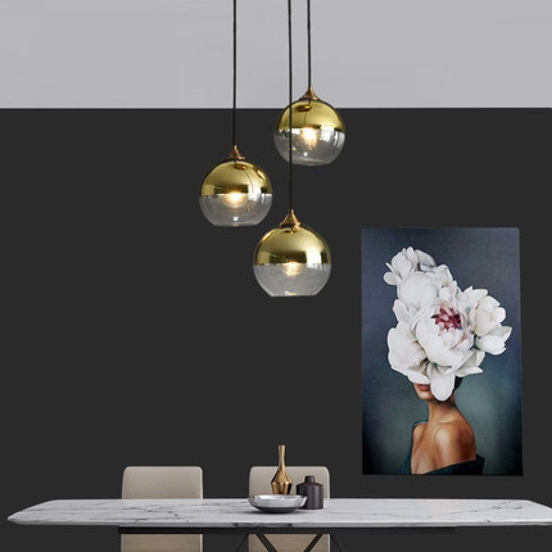 Amber Glass Bedside Chandelier