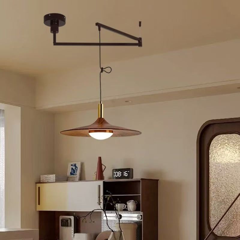 Walnut Iron Chandelier