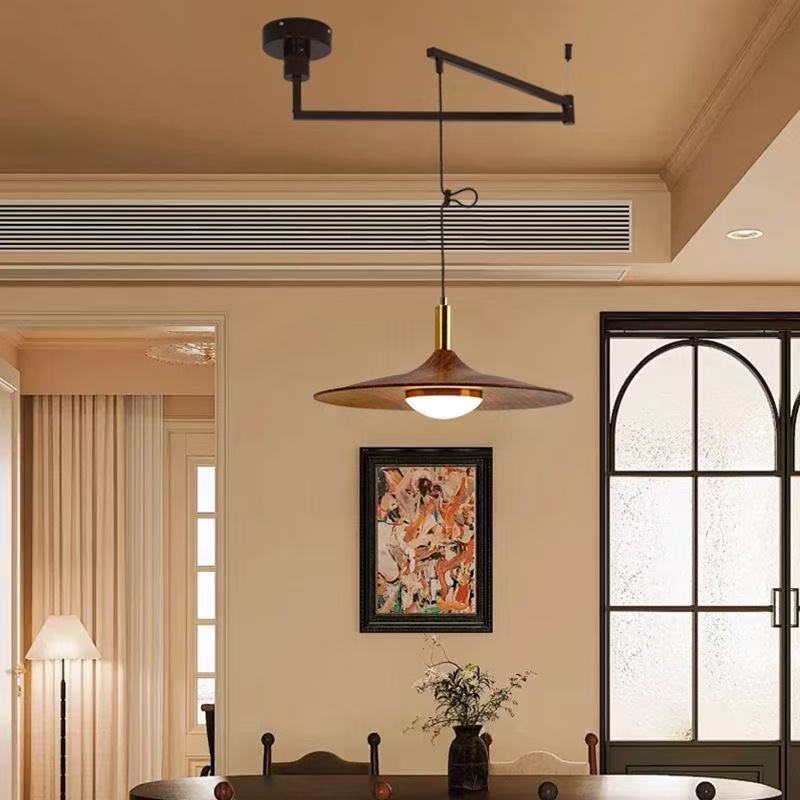 Walnut Iron Chandelier