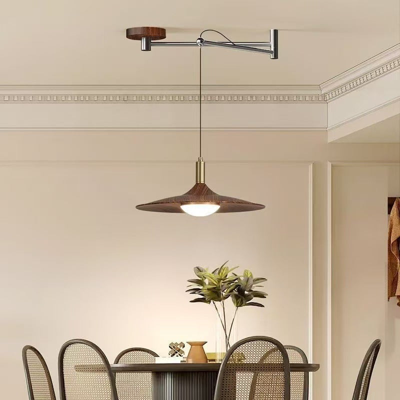 Walnut Iron Chandelier