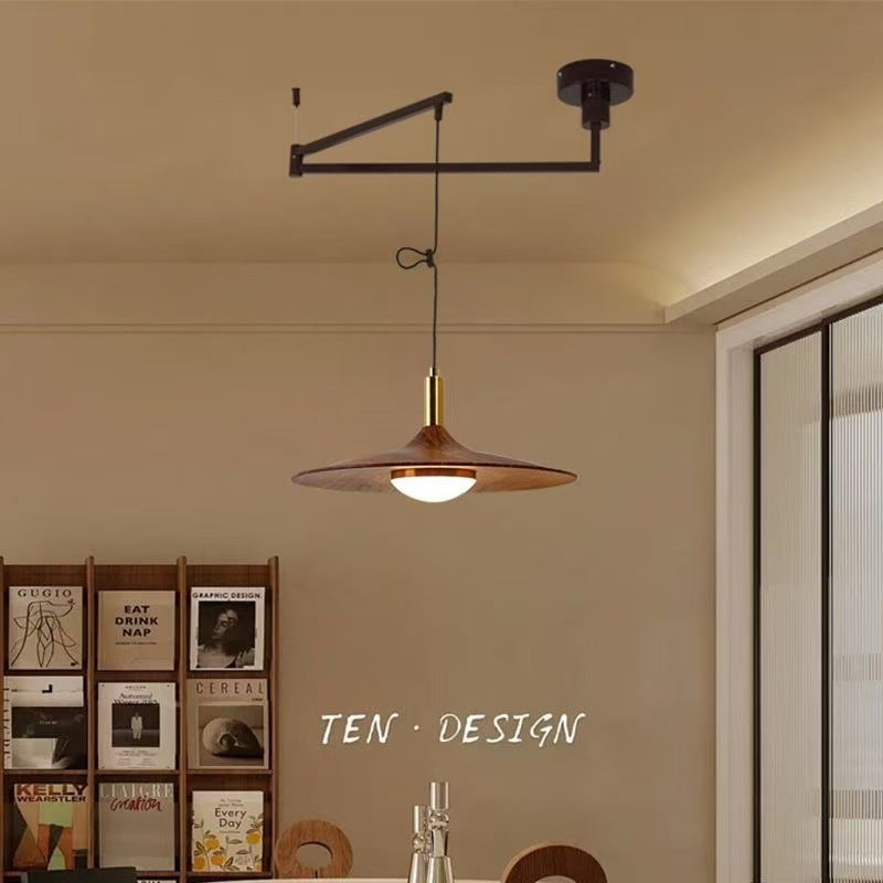 Walnut Iron Chandelier