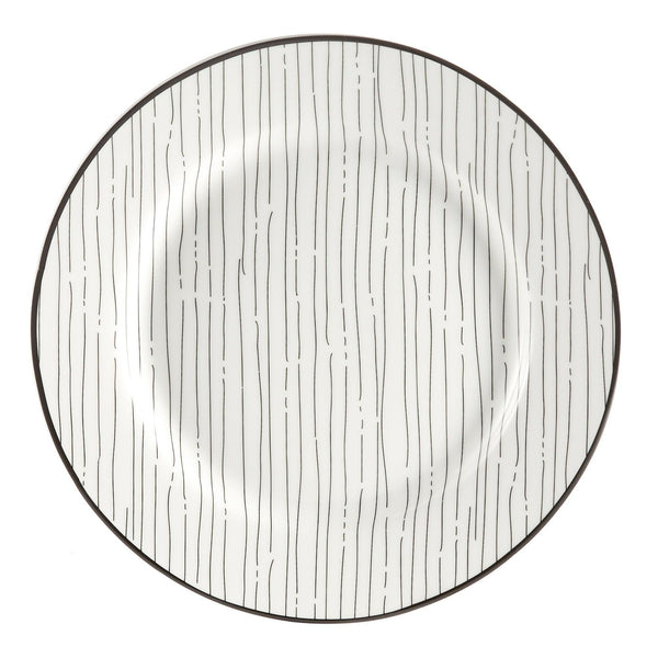 Dinnerware Set 12 Piece Black and White, Service for 4