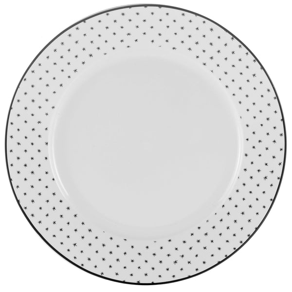 Dinnerware Set 12 Piece Black and White, Service for 4