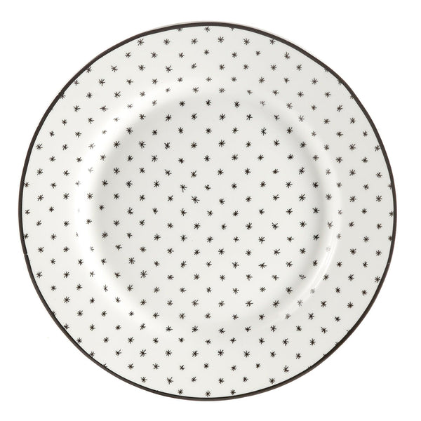 Dinnerware Set 12 Piece Black and White, Service for 4