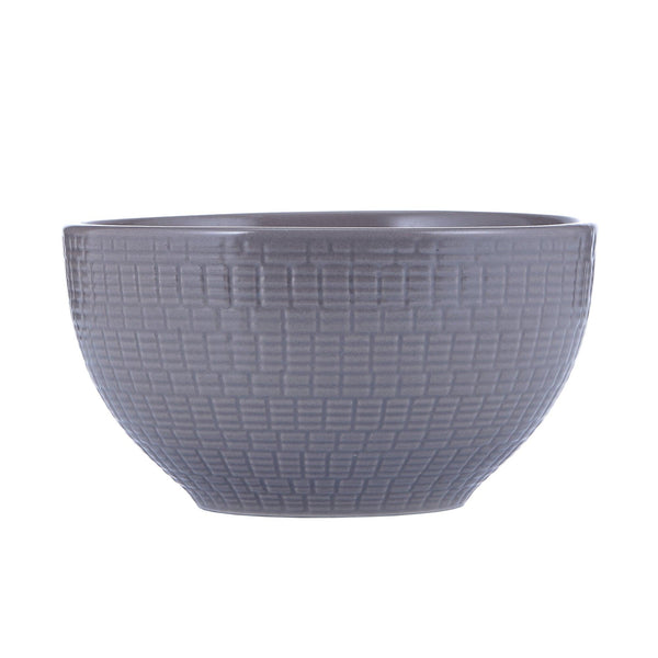 Dinnerware Set 12 Piece Embossed Grey, Service for 4