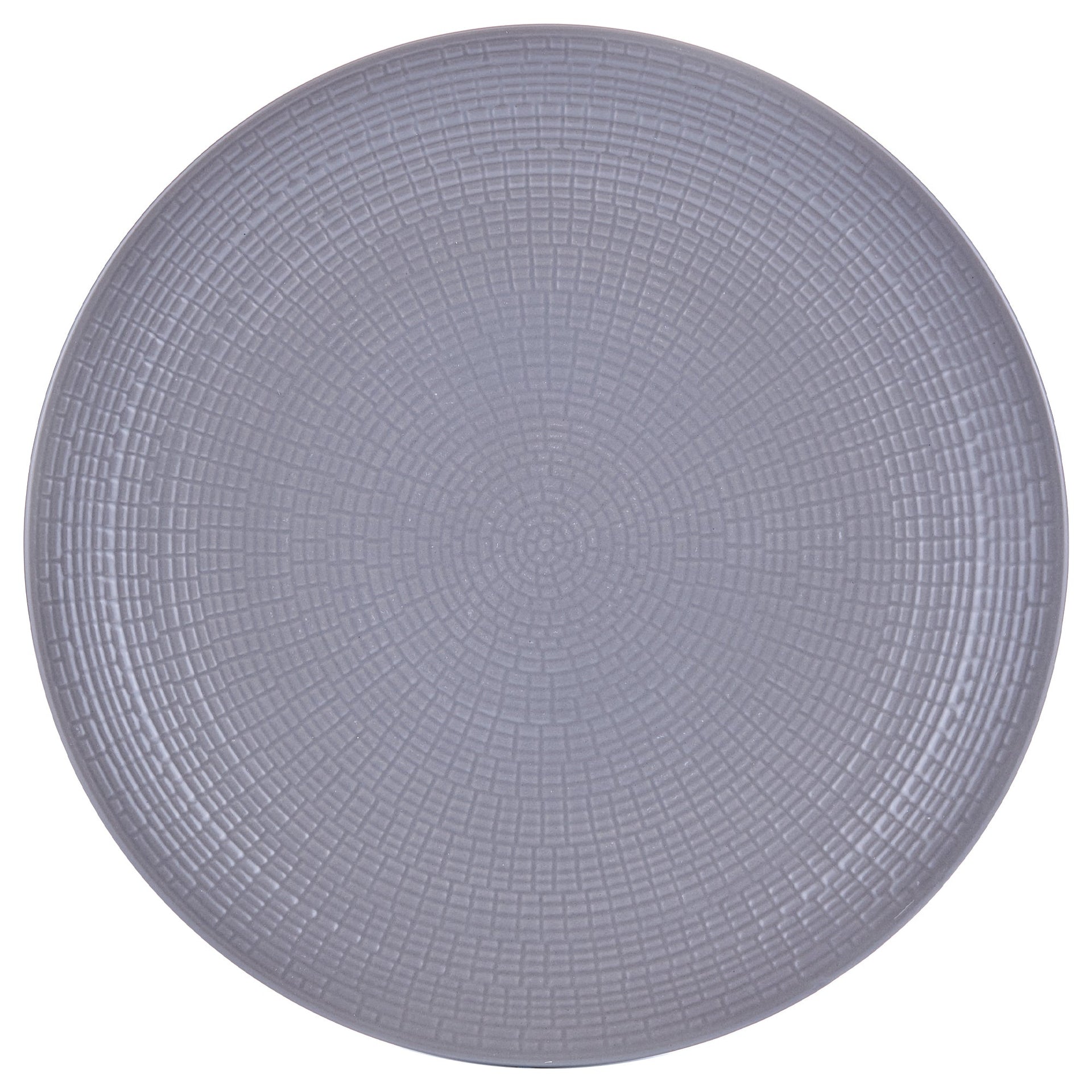 Dinnerware Set 12 Piece Embossed Grey, Service for 4