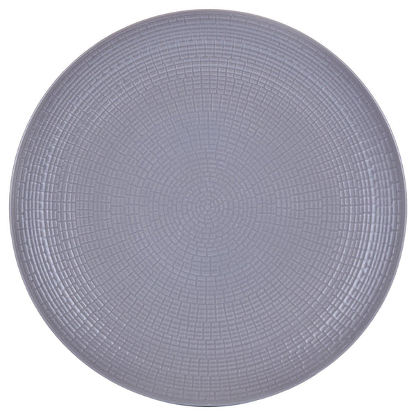 Dinnerware Set 12 Piece Embossed Grey, Service for 4