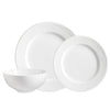 Dinnerware Set 12 Piece Round Rim Embossed Wave, Service for 4