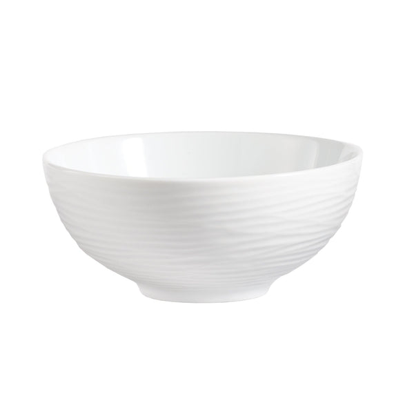 Dinnerware Set 12 Piece Round Rim Embossed Wave, Service for 4