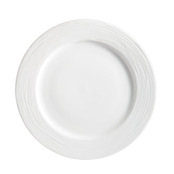 Dinnerware Set 12 Piece Round Rim Embossed Wave, Service for 4