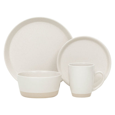Dinnerware Set 16 Piece 2 Tone  Cream, Service for 4