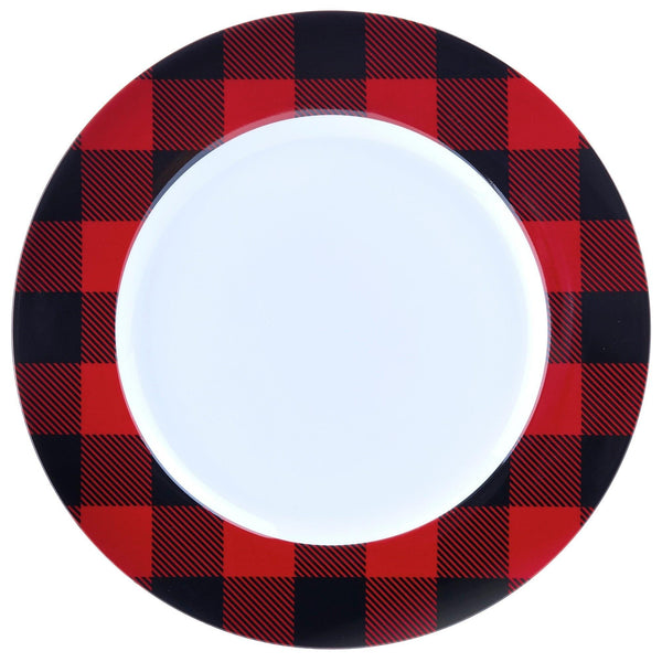 Dinnerware Set 16 Piece Buffalo Plaid Red/Black, Service for 4