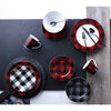 Dinnerware Set 16 Piece Buffalo Plaid Red/Black, Service for 4
