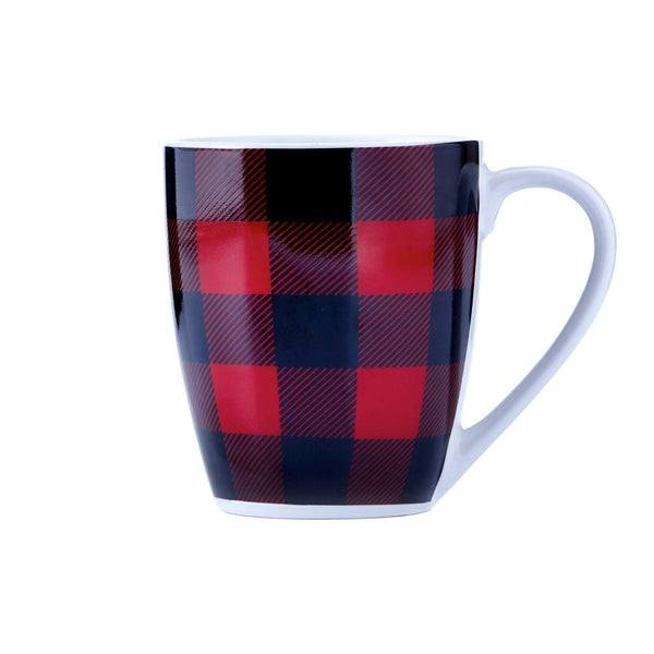 Dinnerware Set 16 Piece Buffalo Plaid Red/Black, Service for 4
