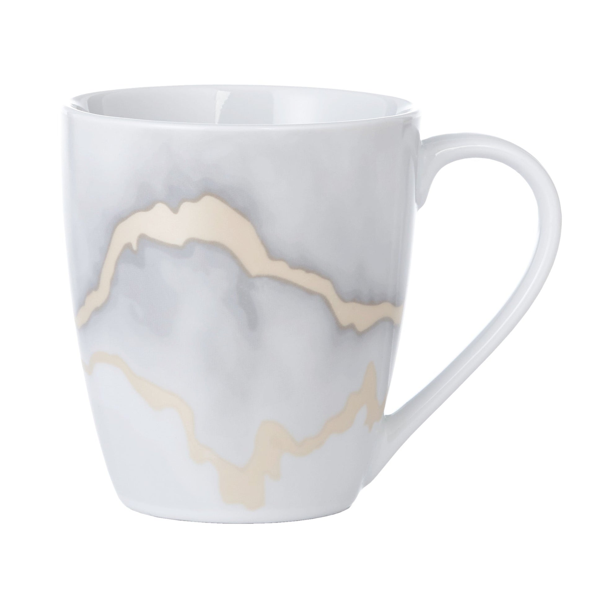 Dinnerware Set 16 Piece Electric Gold Marble, Service for 4