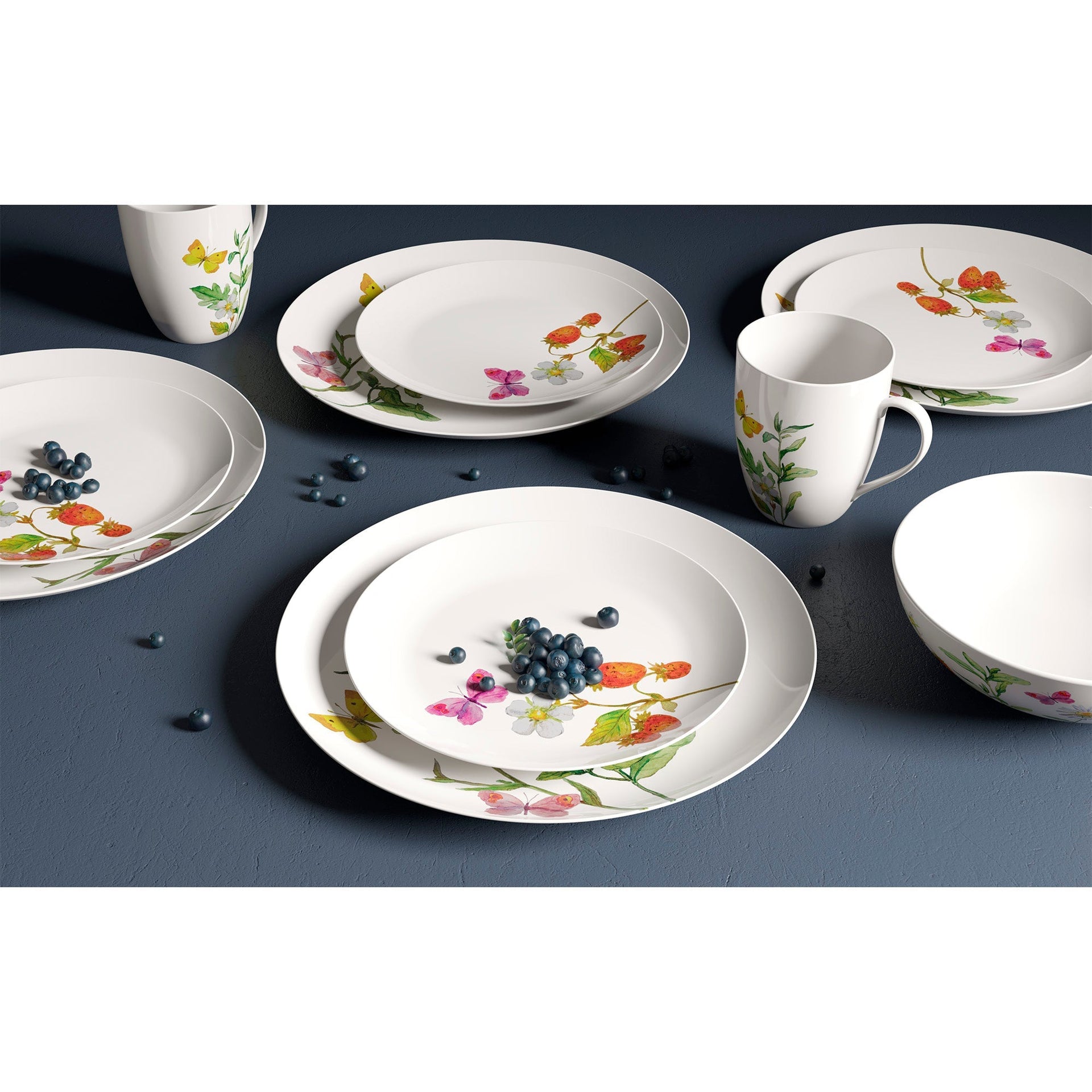 Dinnerware Set 16 Piece Garden Butterflies, Service for 4