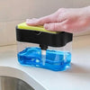 Dish Soap Dispenser and Sponge Holder Metallic Silver