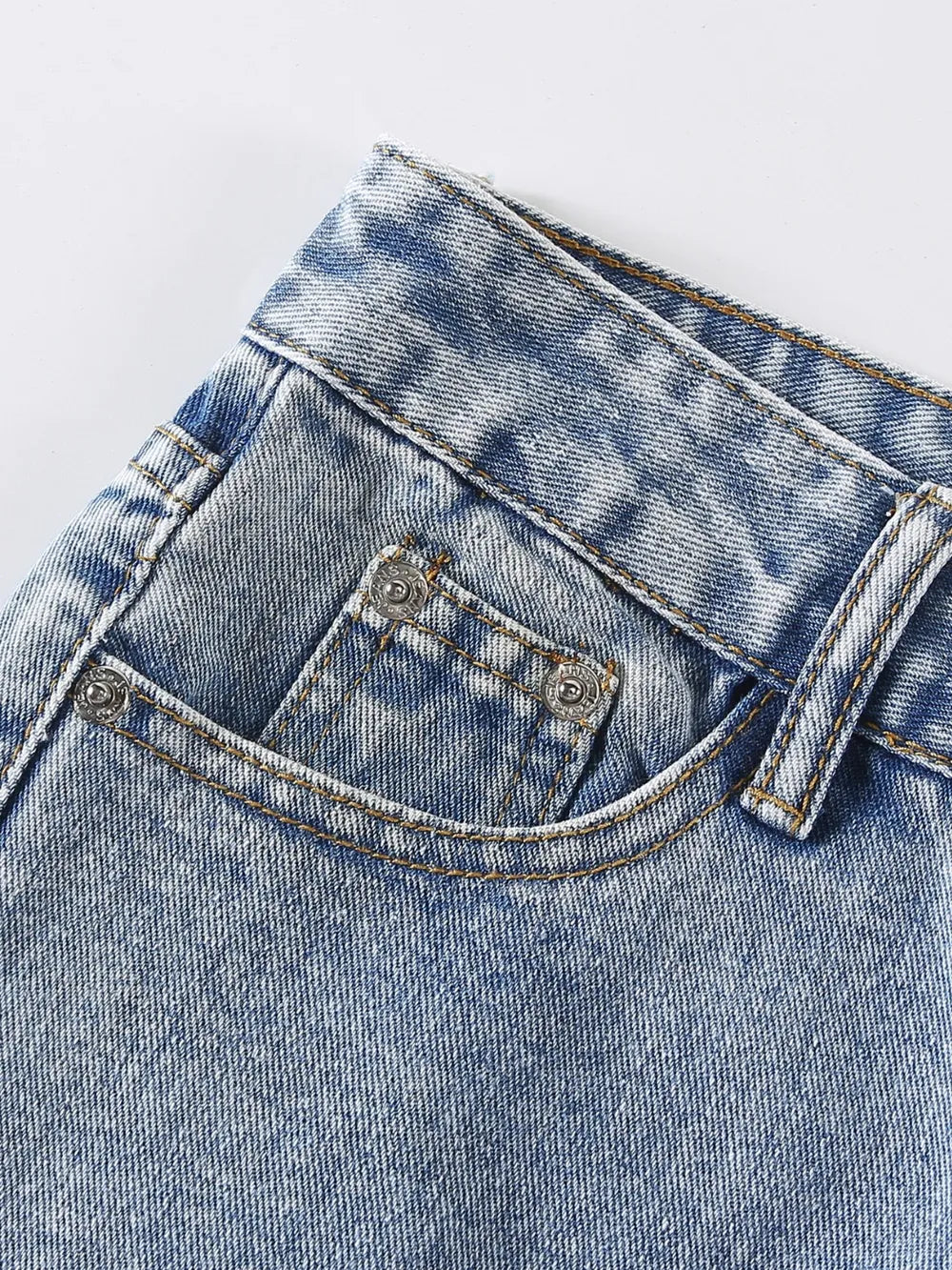 Distressed Raw Hem Jeans