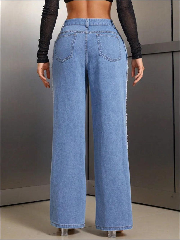 Distressed Wide Leg Jeans