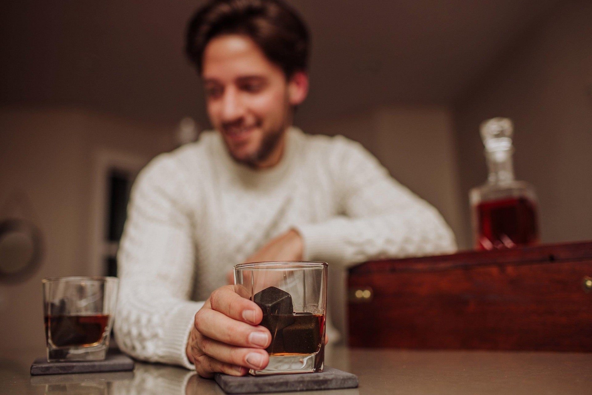 Whiskey Box Gift Set with Decanter