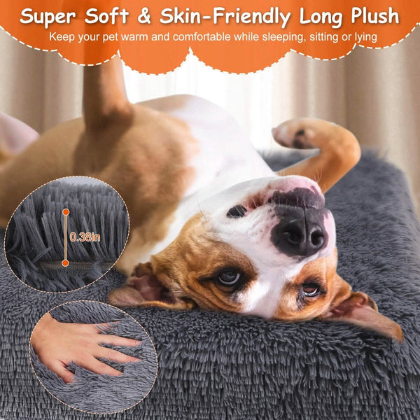 Dog Bed Soft Plush Cushion Cozy Warm Pet Crate Mat Dog Carpet
