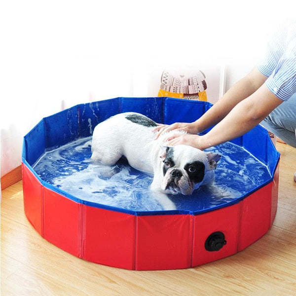 Dog Pool Foldable Dog Swimming Pool Pet Bath Swimming Tub Bathtub Pet Swimming Pool Collapsible Bathing Pool for Dogs Cats Kids Foldable Dog Pool PVC Pet Swimming Pool Dog Paddling Swimming Bathing Tub