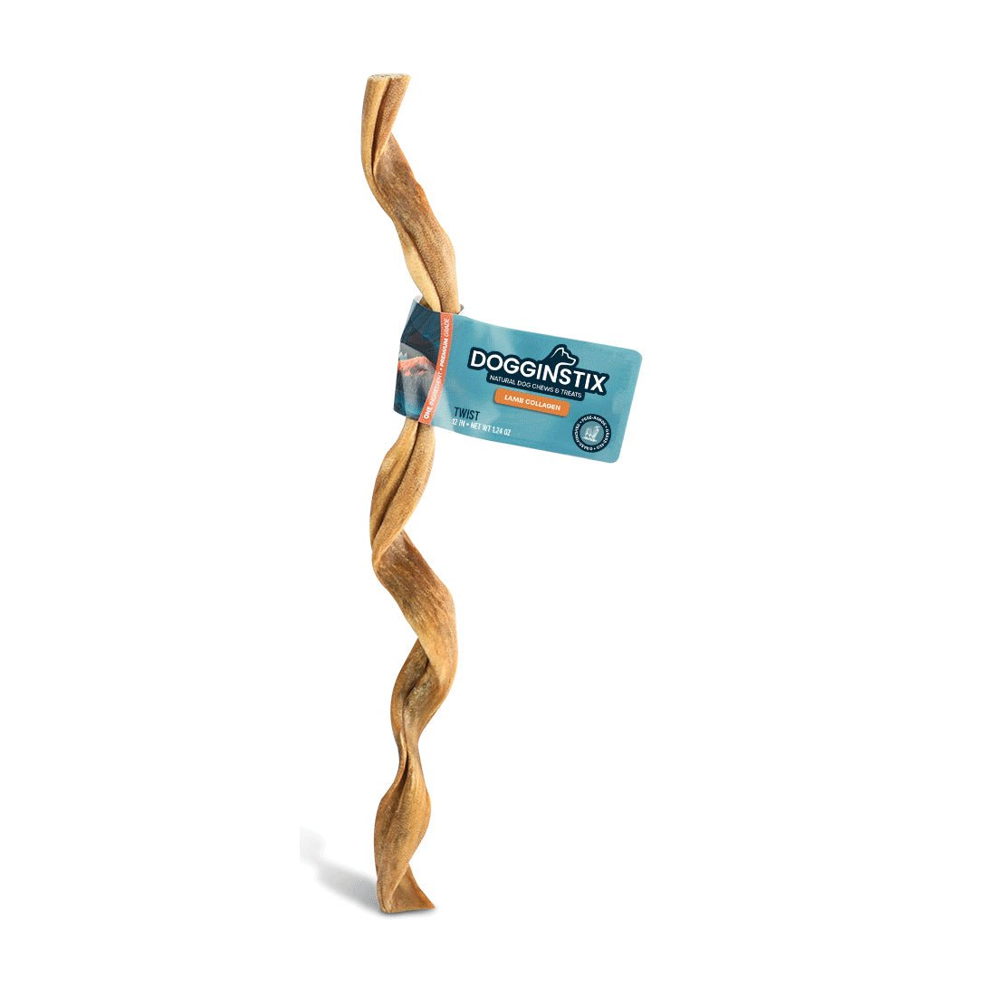 Dogginstix Braided Lamb Collagen Twist Dog Chew – Natural, Odor Free, Long Lasting