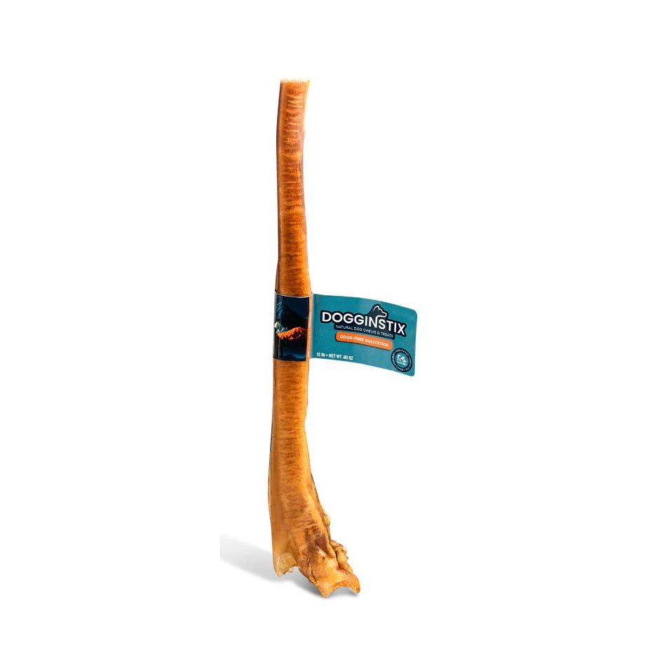Dogginstix Bully Stick Dog Chew, All-Natural, Grass-Fed Beef, Odor-Free