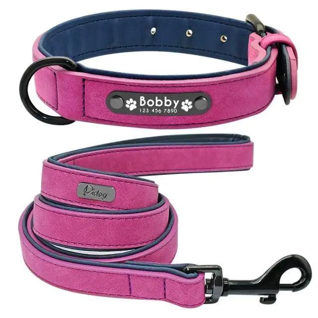Dogs Collars Personalized Padded Collar Leather Dog Walking Leash For Small Medium Large Dogs Dog Collar and Leash Dog Collar and Leash Leather Padded Dogs Collars Lead Rope