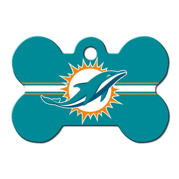Miami Dolphins No Helmet NFL Pet ID Tag - Large Bone - Gifts for You 'n Me