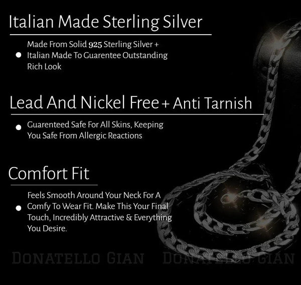 Sterling Silver 925 Figaro Link Chain 2.5MM, 16