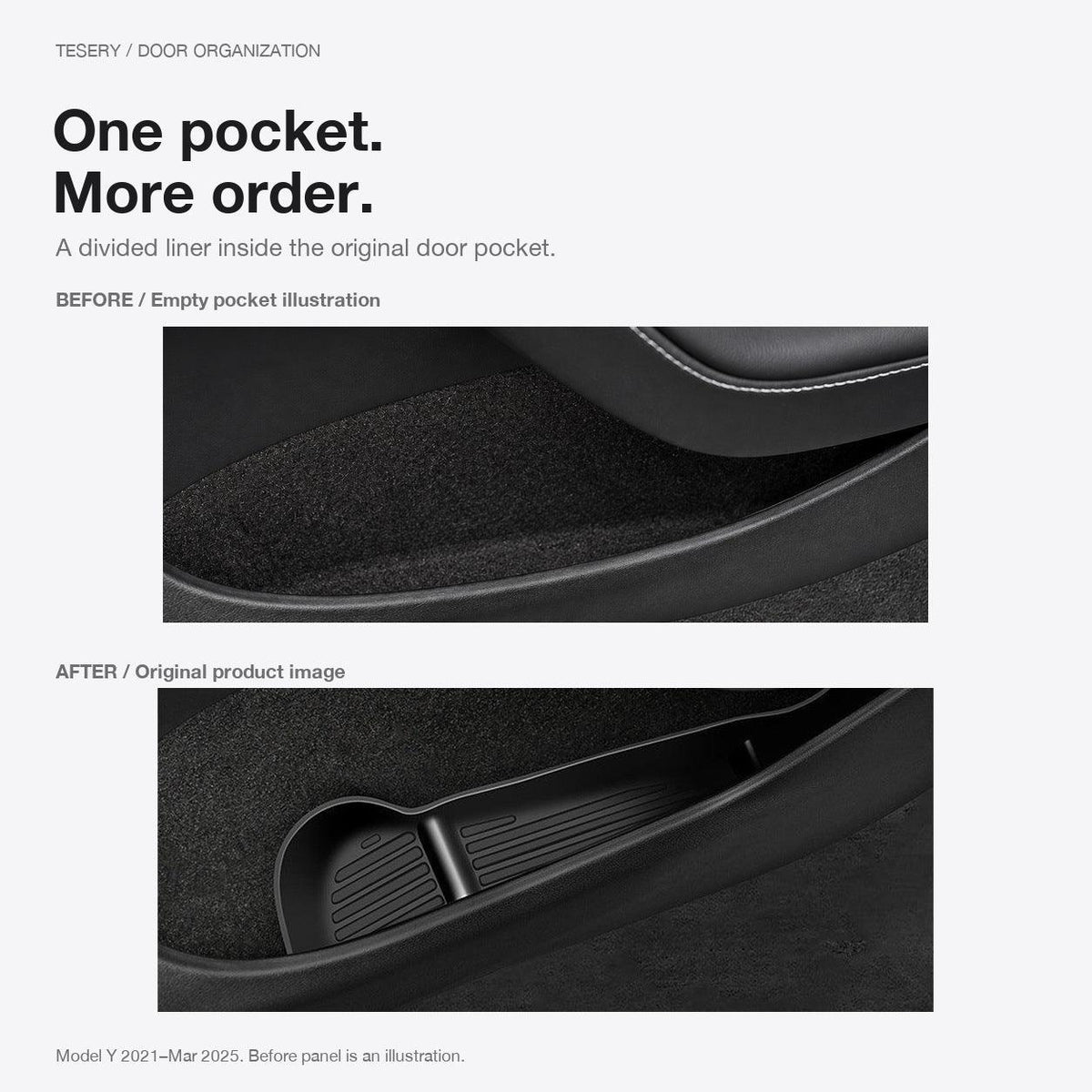 Door Side Organizer Tray for Tesla Model Y Juniper / Model YL